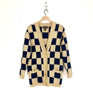 Vintage Classiques Gold Checkered Cardigan
